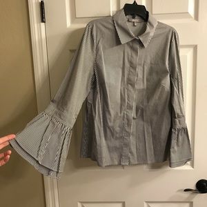 Bell-Sleeve Button Up